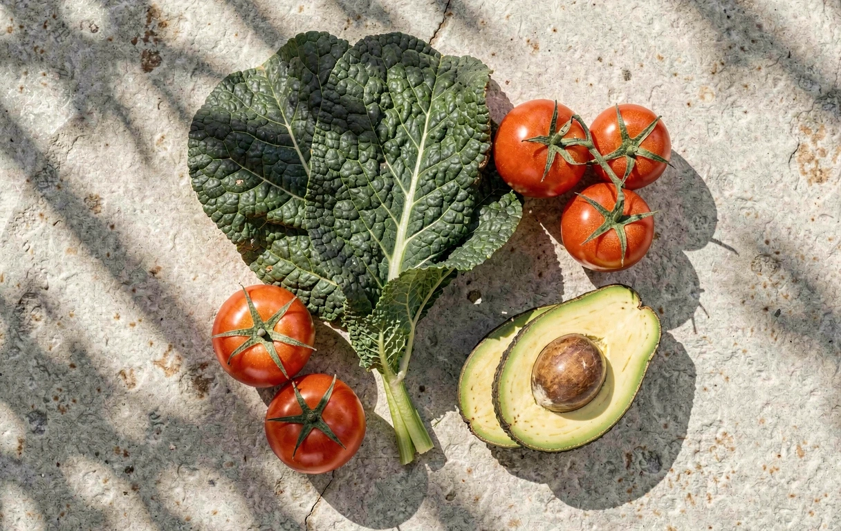 Fresh organic ingredients reflecting our focus on purity